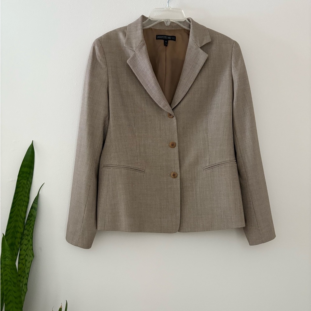 Lafayette 148 Beige Blazer and Pant Set